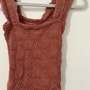 Free People new w/ tags gathered crop top. Terra Cotta Size XS/S